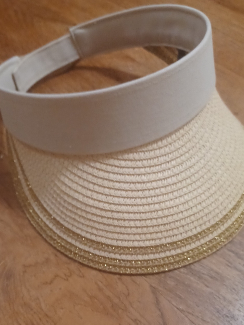 Somas Straw Visor with Gold Trim